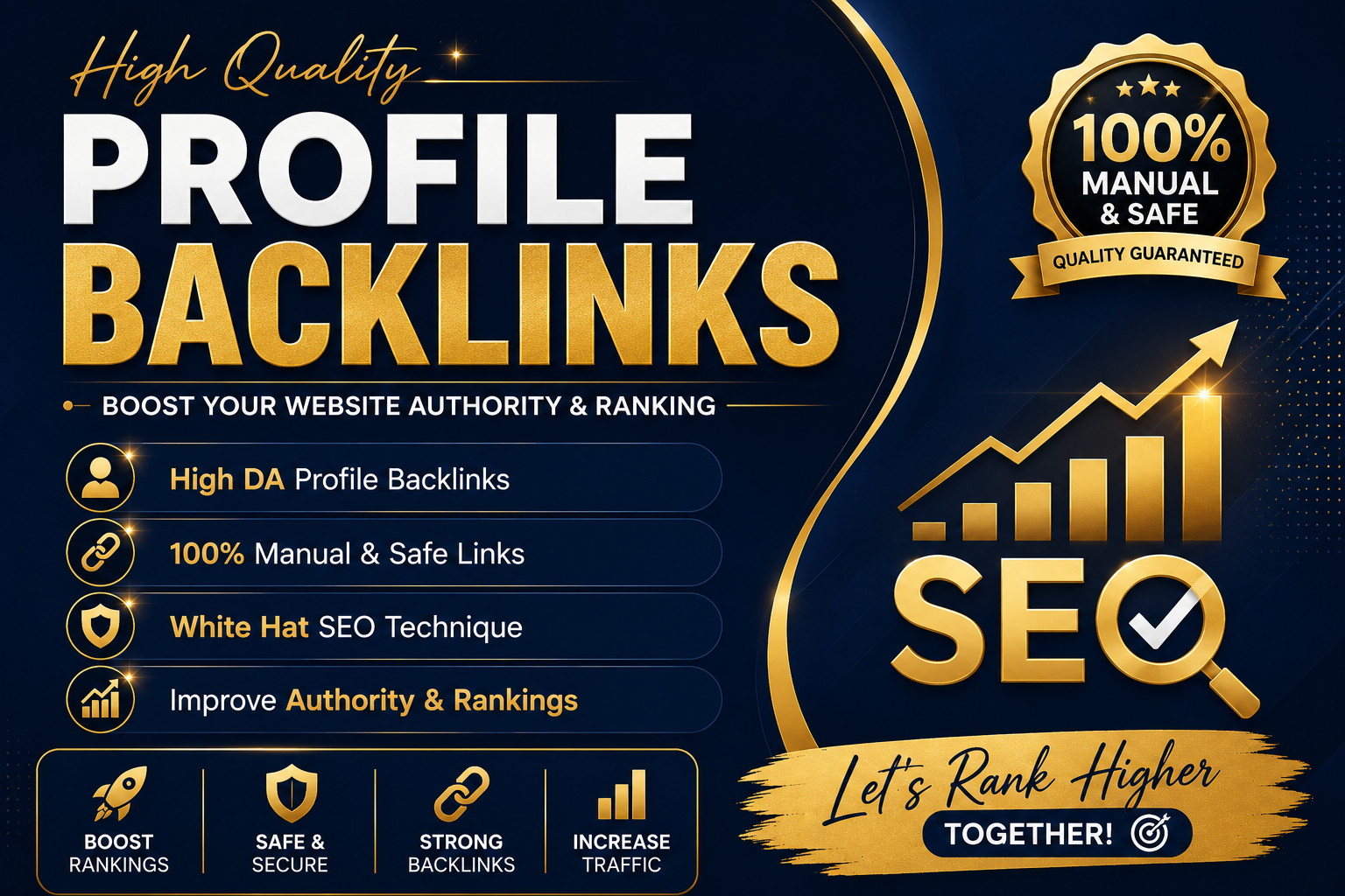 I will provide powerful profile backlinks and high DA links for SEO ranking