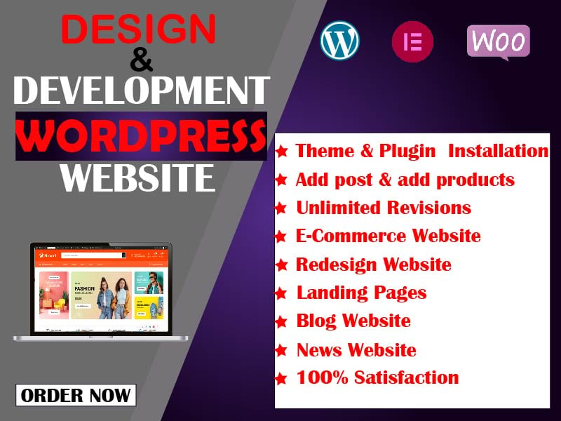 I will create a wordpress website, design/redesign wordpress website and WordPress development