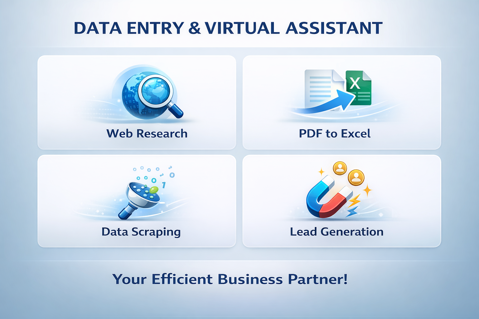 I will provide expert Data Entry, Data Scraping, Le...