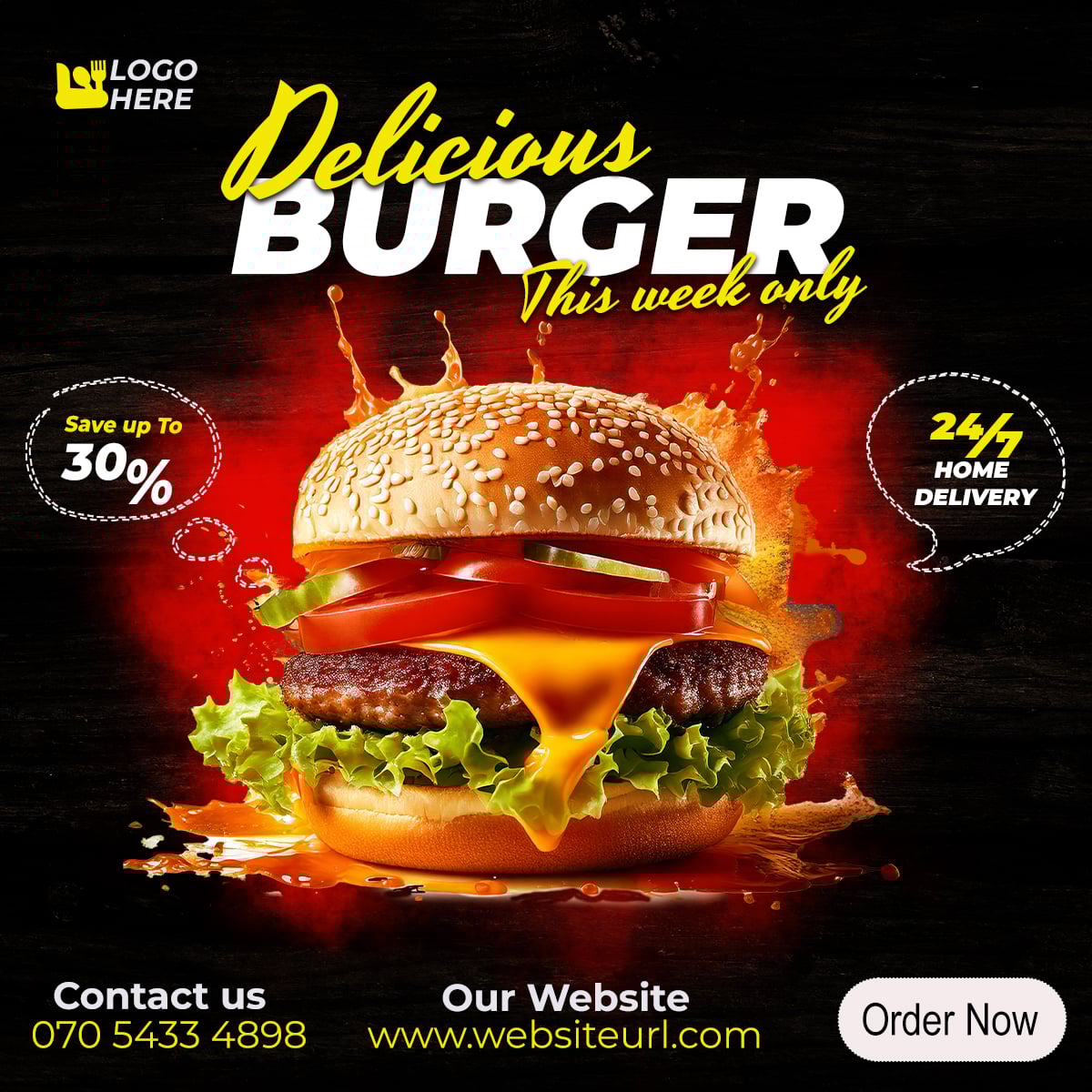 Burger Banner Social Media Banner 