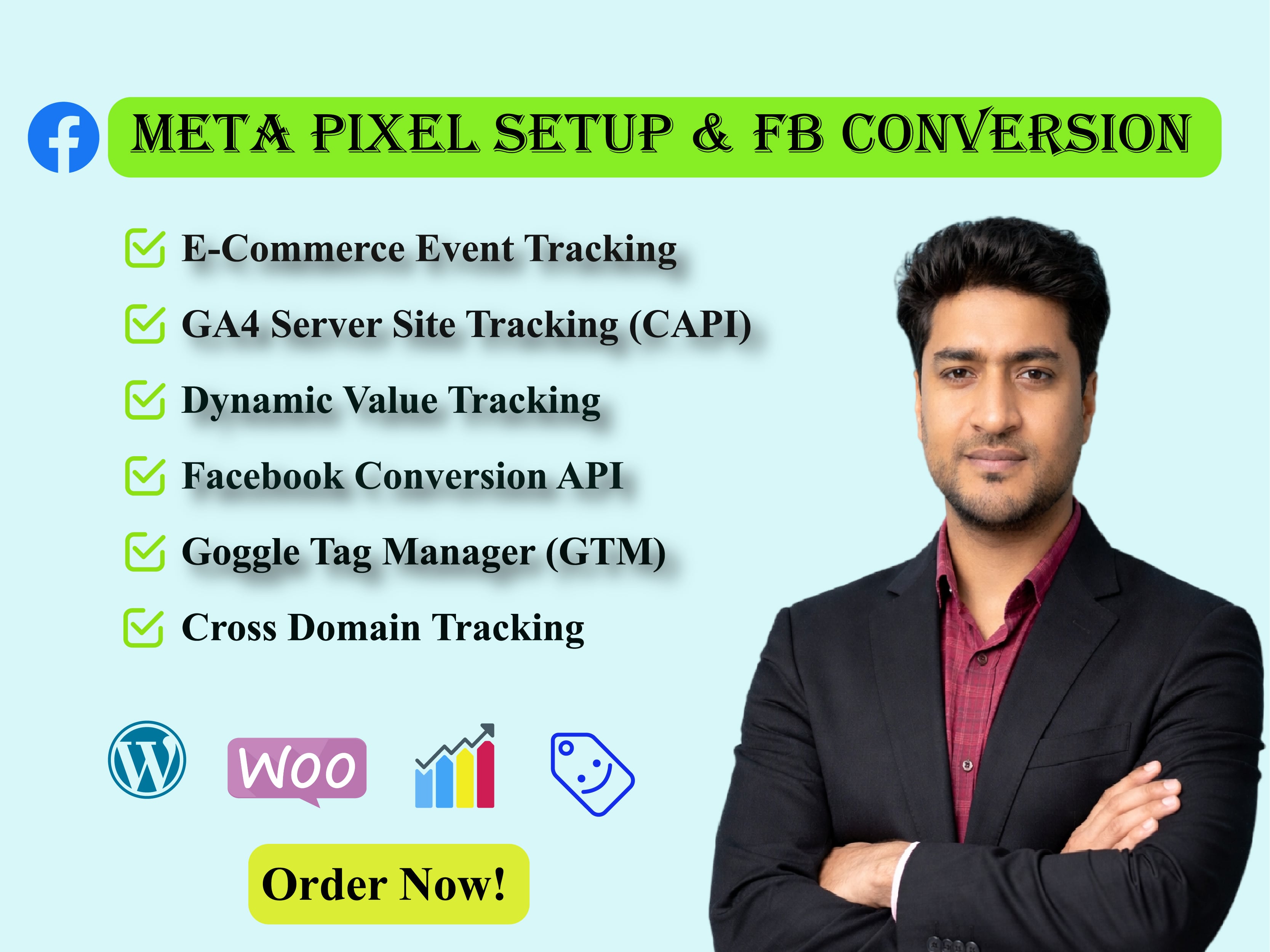 I will fix meta pixel conversion API,GA4 and tracking with GA4