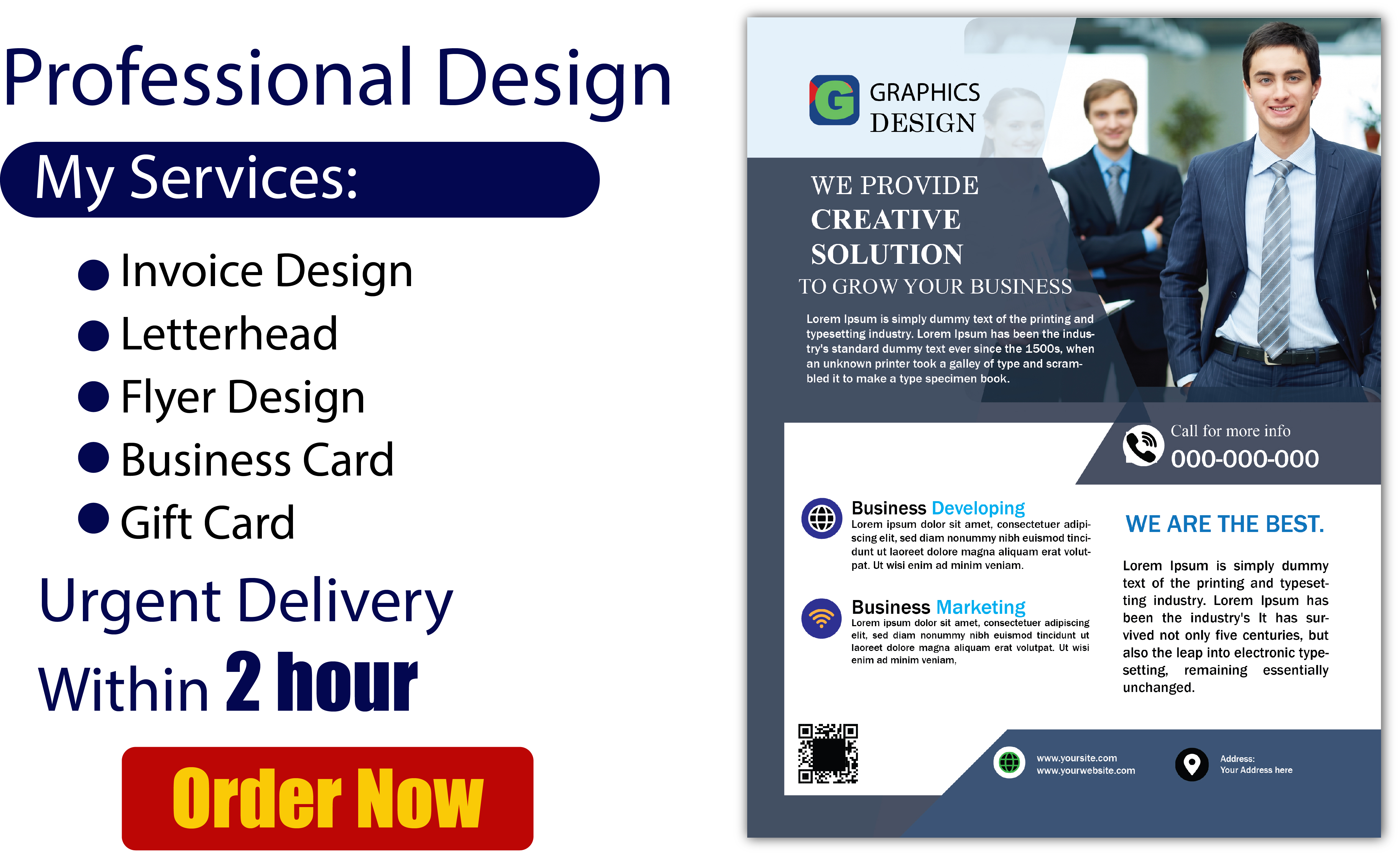 I will do invoice, flyer, letterhead and business card design for you