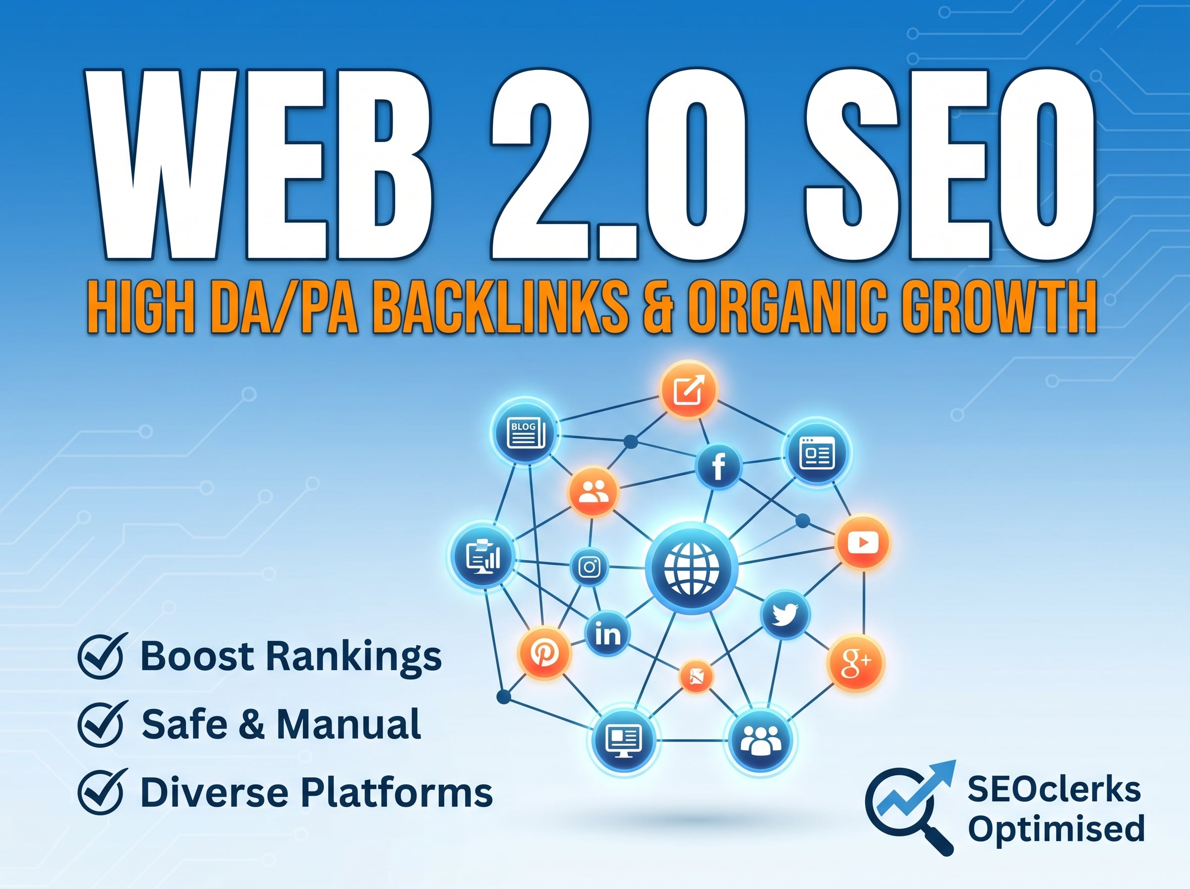 I will build 100 high authority manual Web 2.0 backlinks for sustainable SEO growth