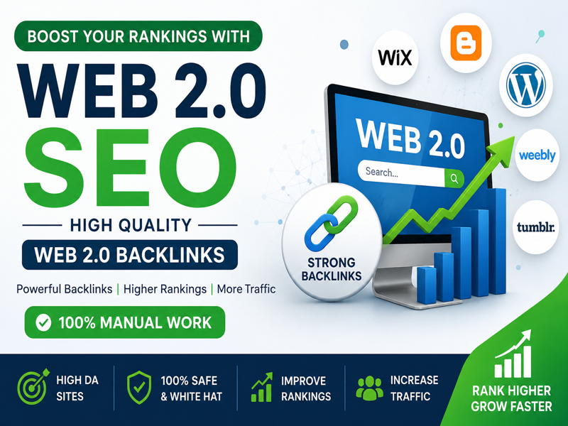 I will build 100 high authority manual Web 2.0 backlinks for sustainable SEO growth