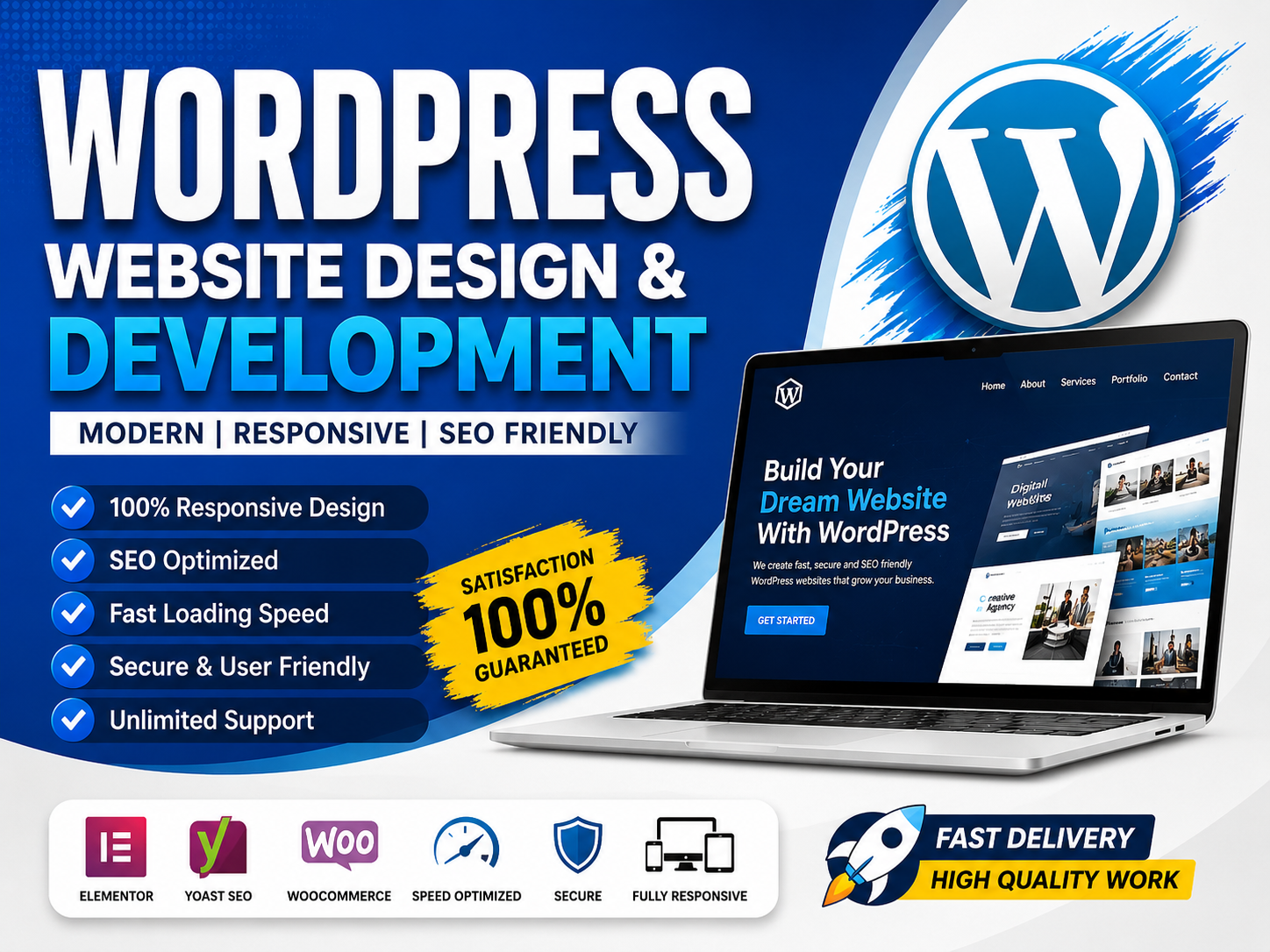 I Will Build Or Rebuild SEO Friendly Professional WordPress Website, Landing Page & Ecommerce Store