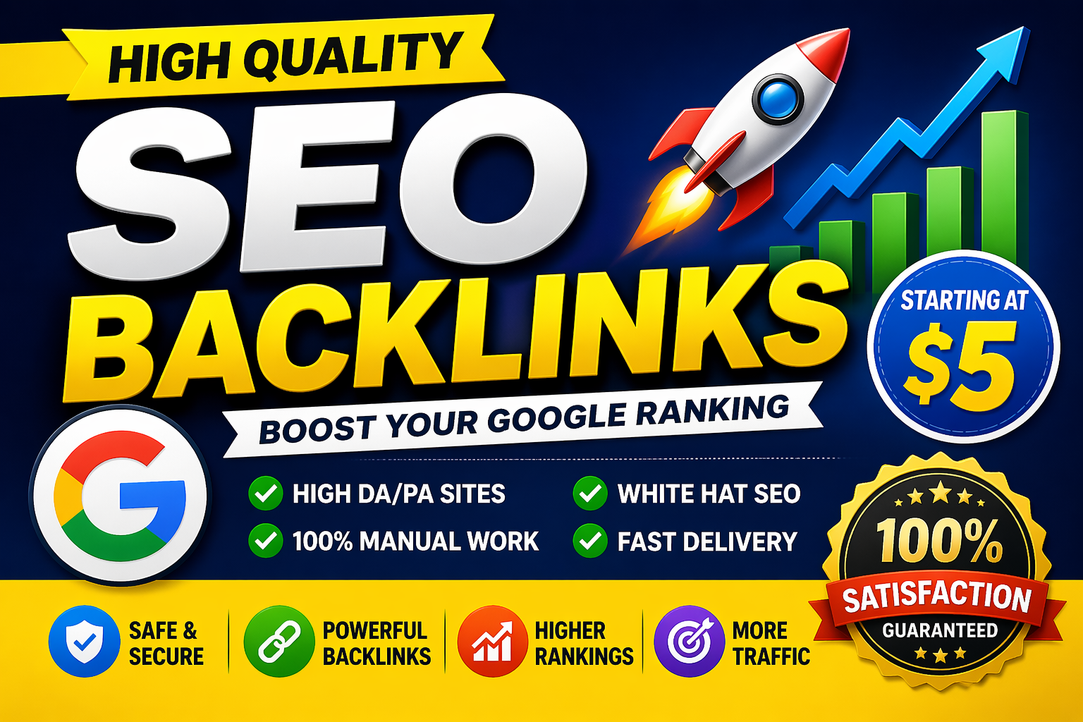 I will provide high DA backlinks for fast SEO growth