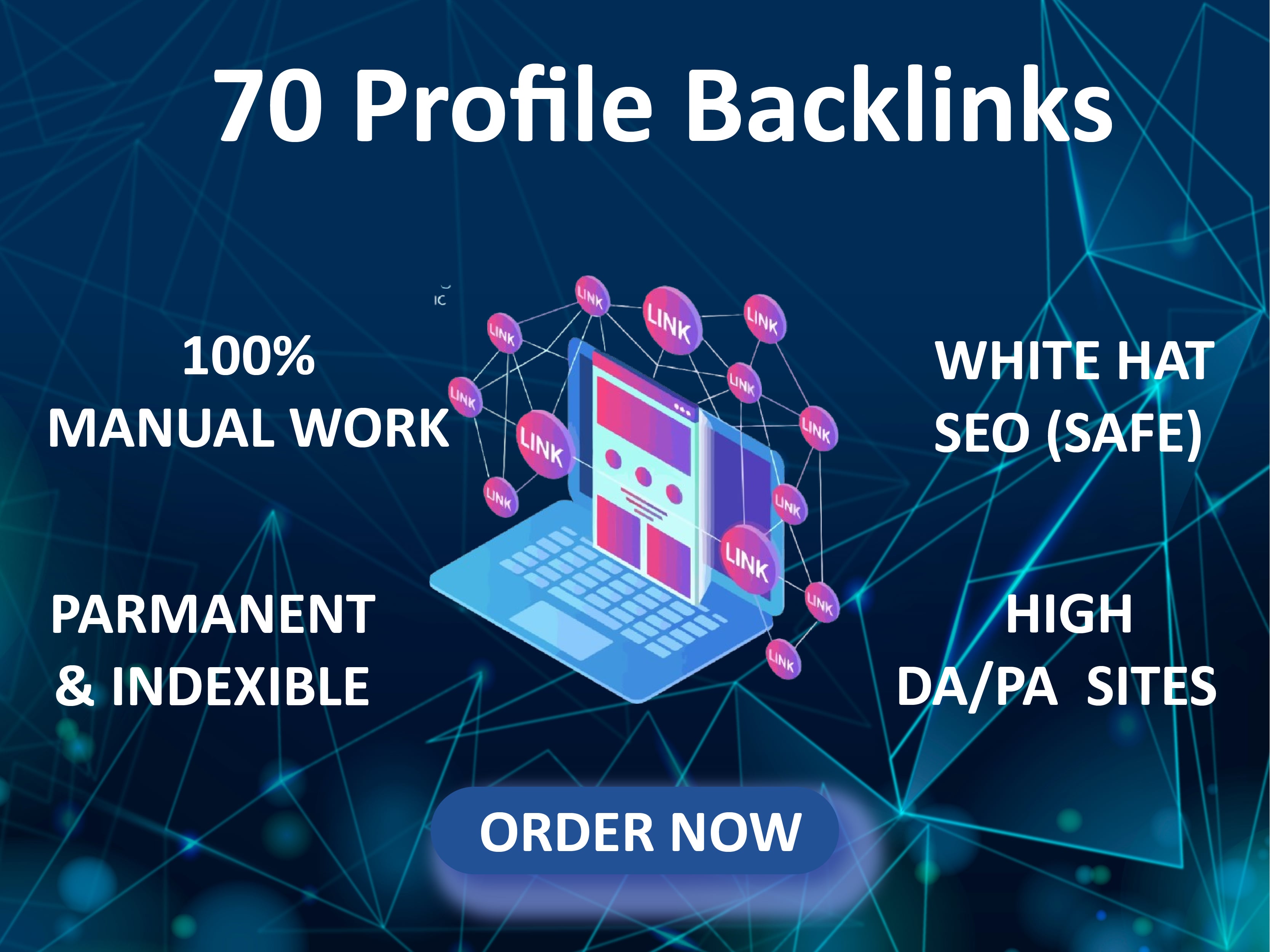 I will create 70 Authority Profile Backlinks for website