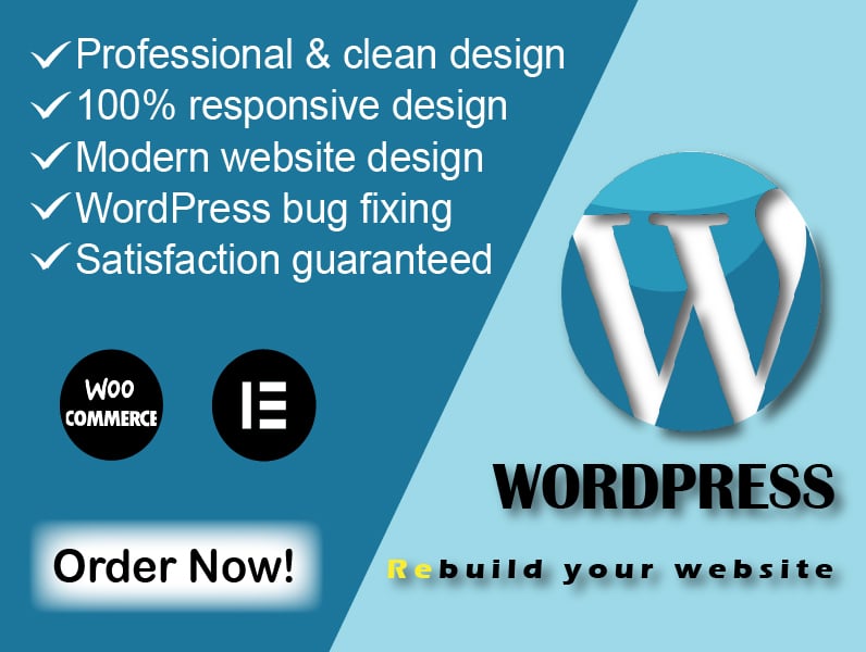 You will get WordPress website design, redesign, clone, revamp, or a bug fix