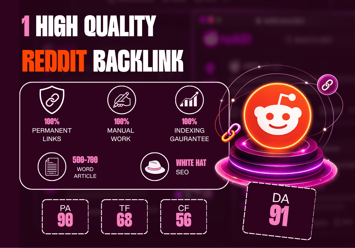 I Will Create 1 High Authority Reddit Backlink for SEO