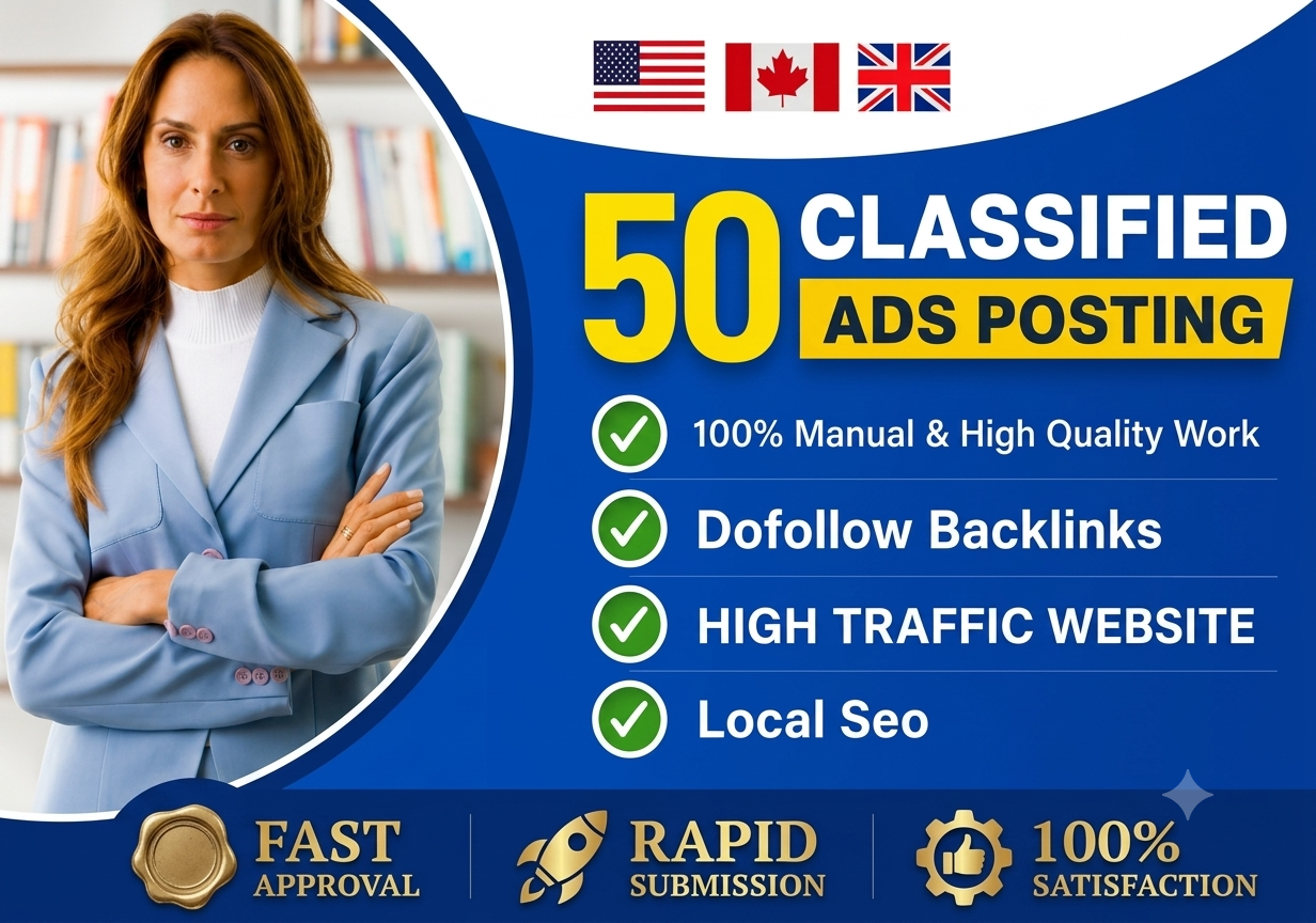 I Will Do 50 High Quality Manual Classified Ads Posting for SEO Backlinks