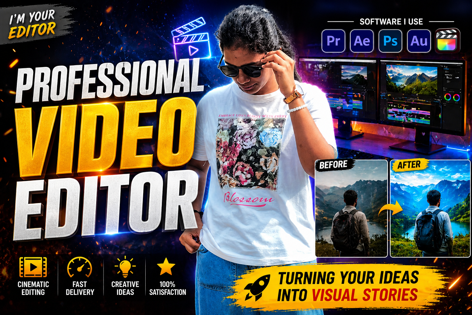 I will edit professional videos for YouTube and Insta...
