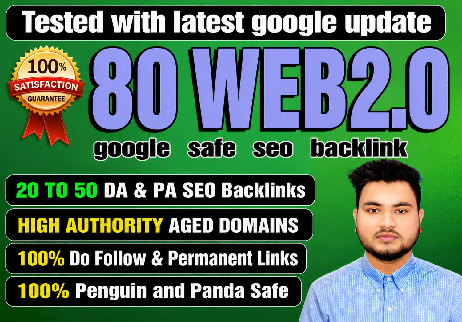 I will do Provide 80 Permanent WEB2.0 Backlinks With High DA PA TF CF 
