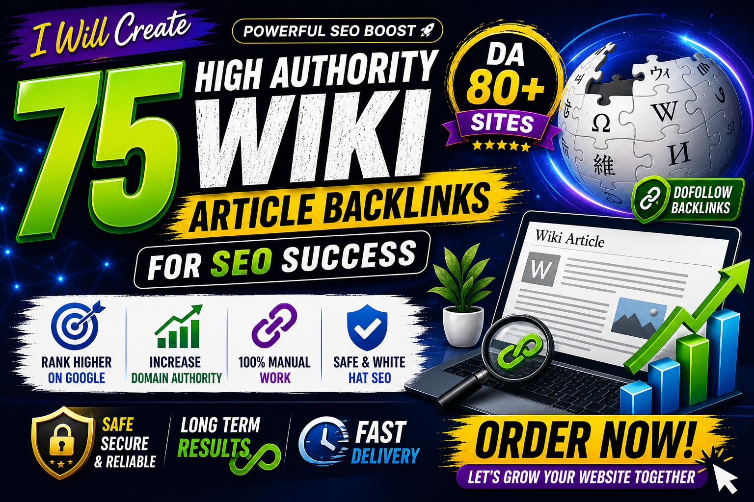 I Will Create 75 High Authority Wiki Article Backlinks for SEO Growth