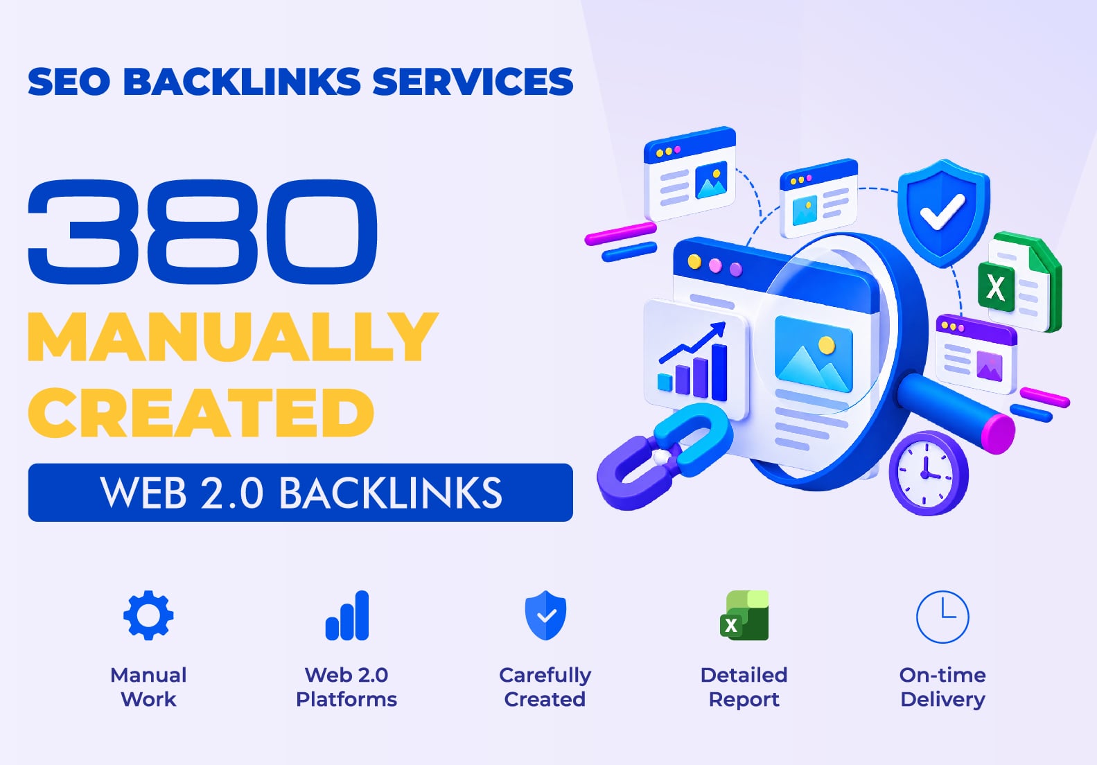 Powerful 380 Manually Created Web 2.0 Backlinks for B...