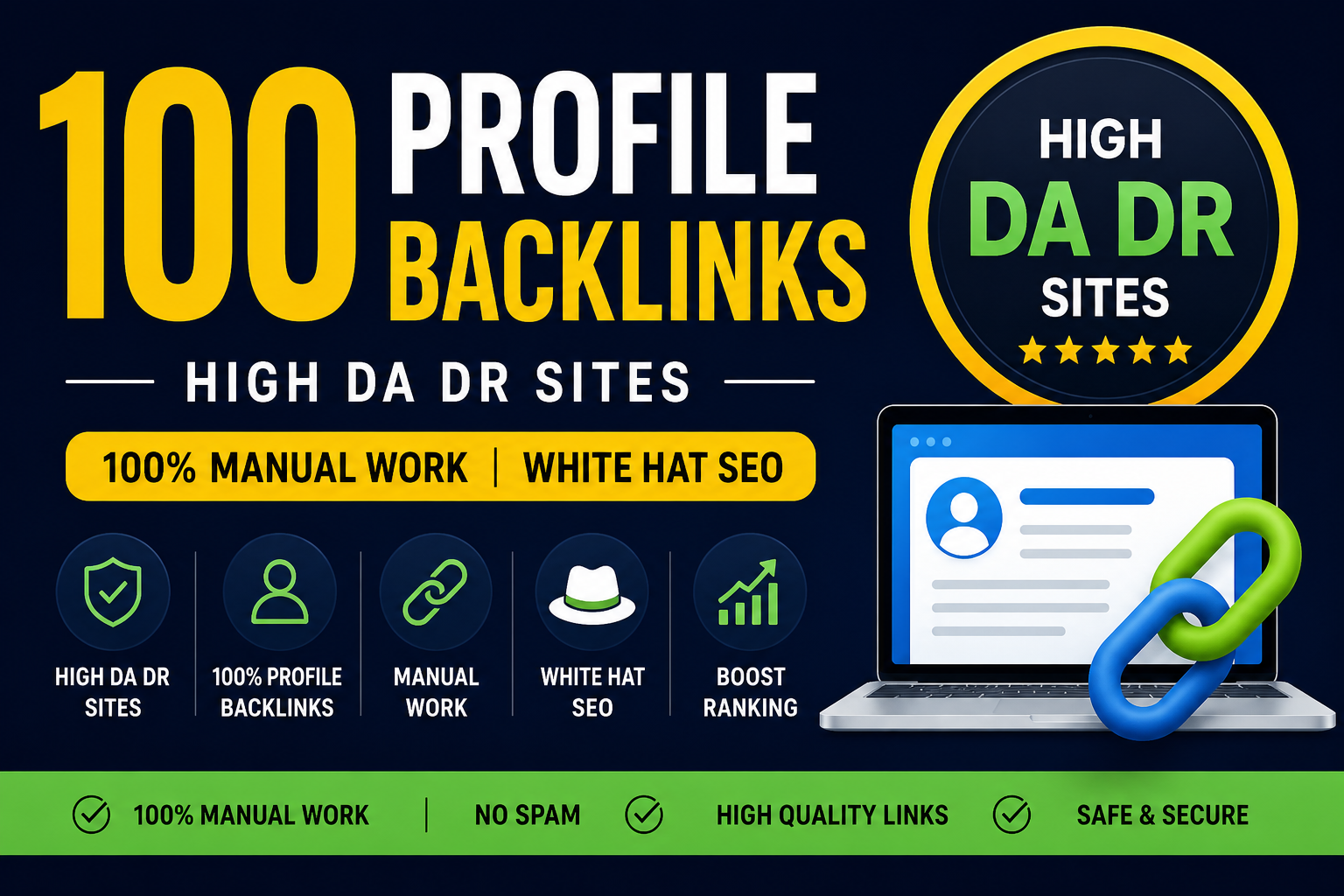 I Will Create 100 High Quality Profile Backlinks on High Authority Sites