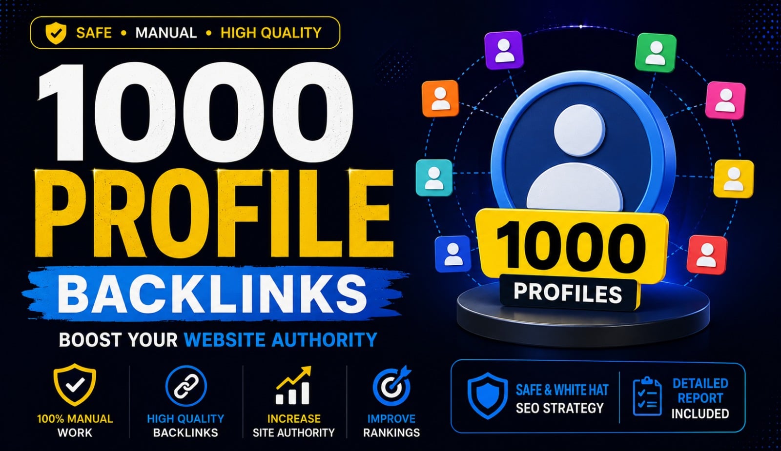 1000 Manual Profile Backlinks for Website SEO