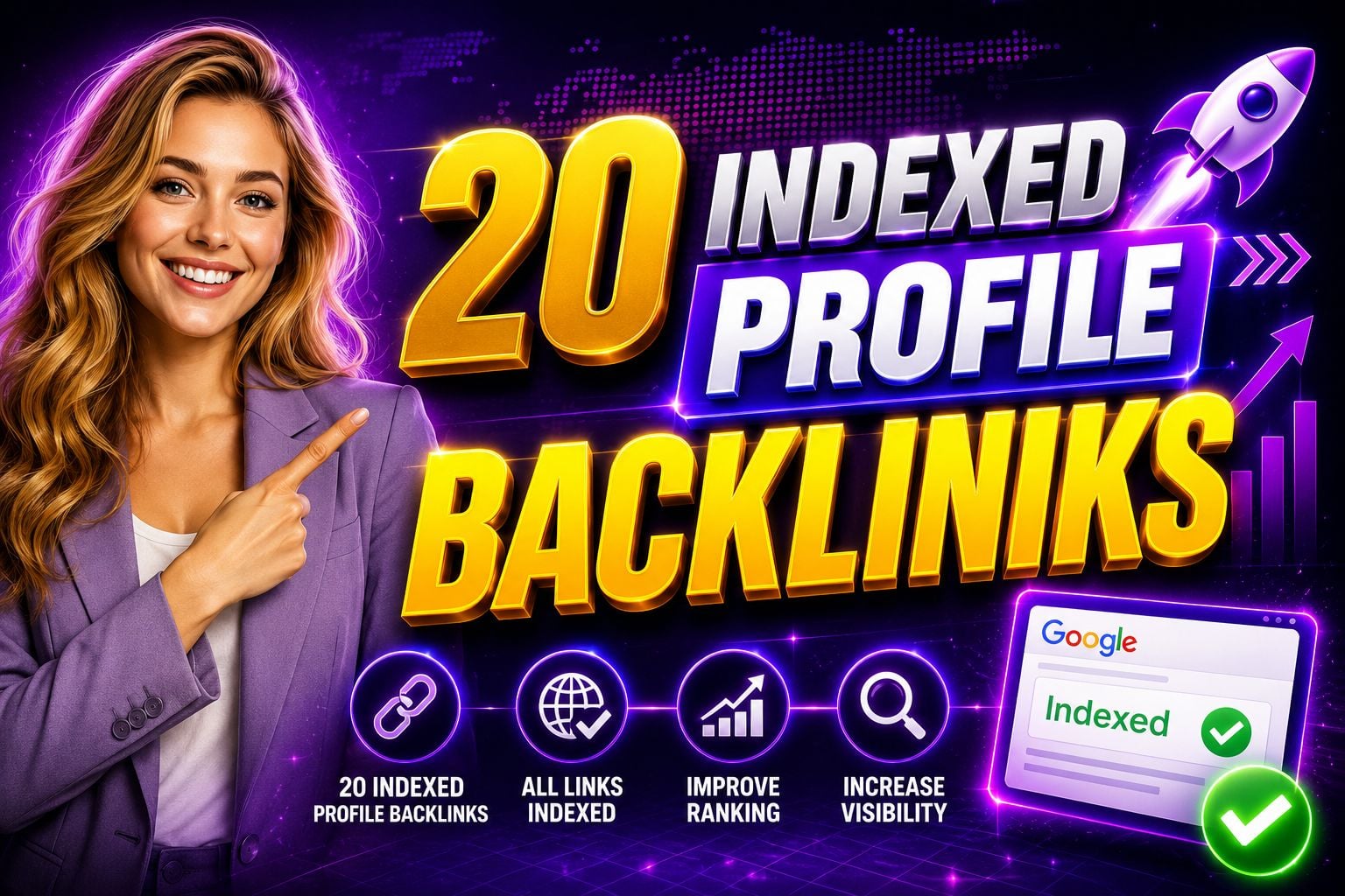 DA/DR 90 Indexed 20 Profile Backlinks to Boost Google Rankings