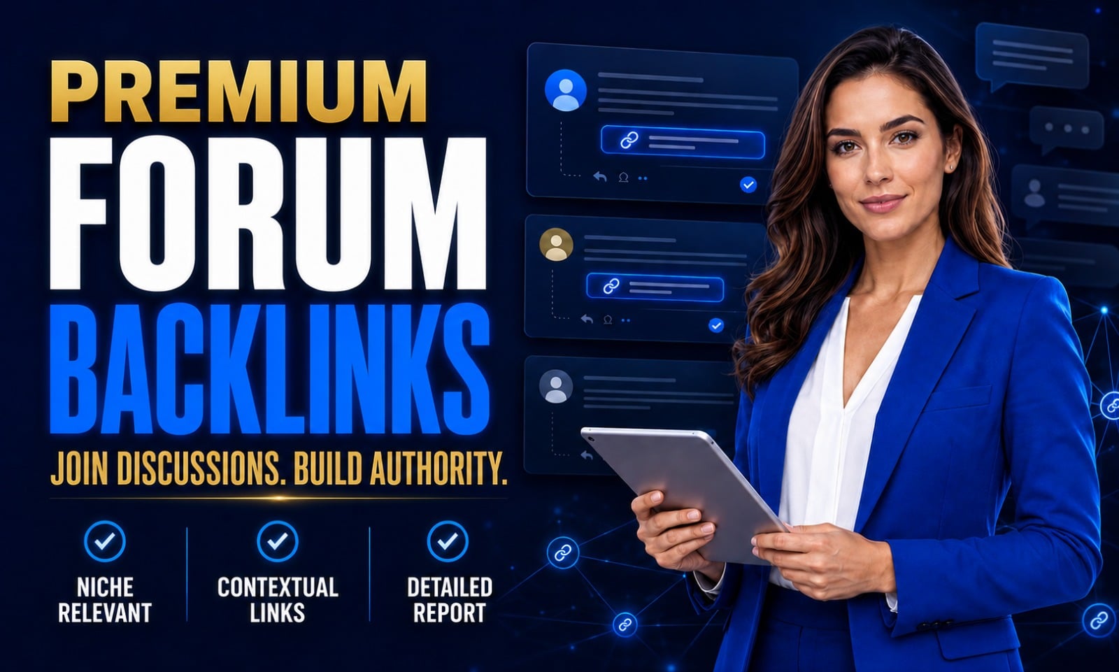 50 premium Forum Backlinks for SEO with unique sites