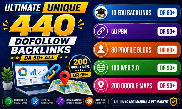 Google Ranking or Refund, Powerfully 440 Backlinks to Boost Google Rankings