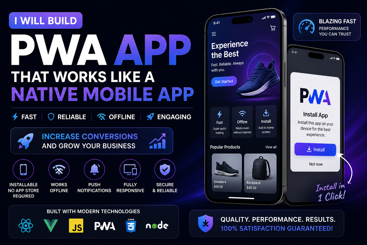 I will convert your website into a blazing PWA mobile...