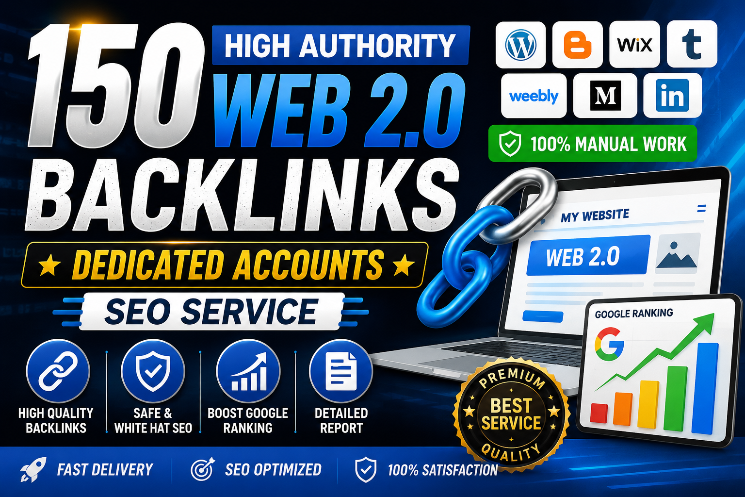 I Will Create 150 High Authority Web 2.0 Backlinks With Dedicated Accounts