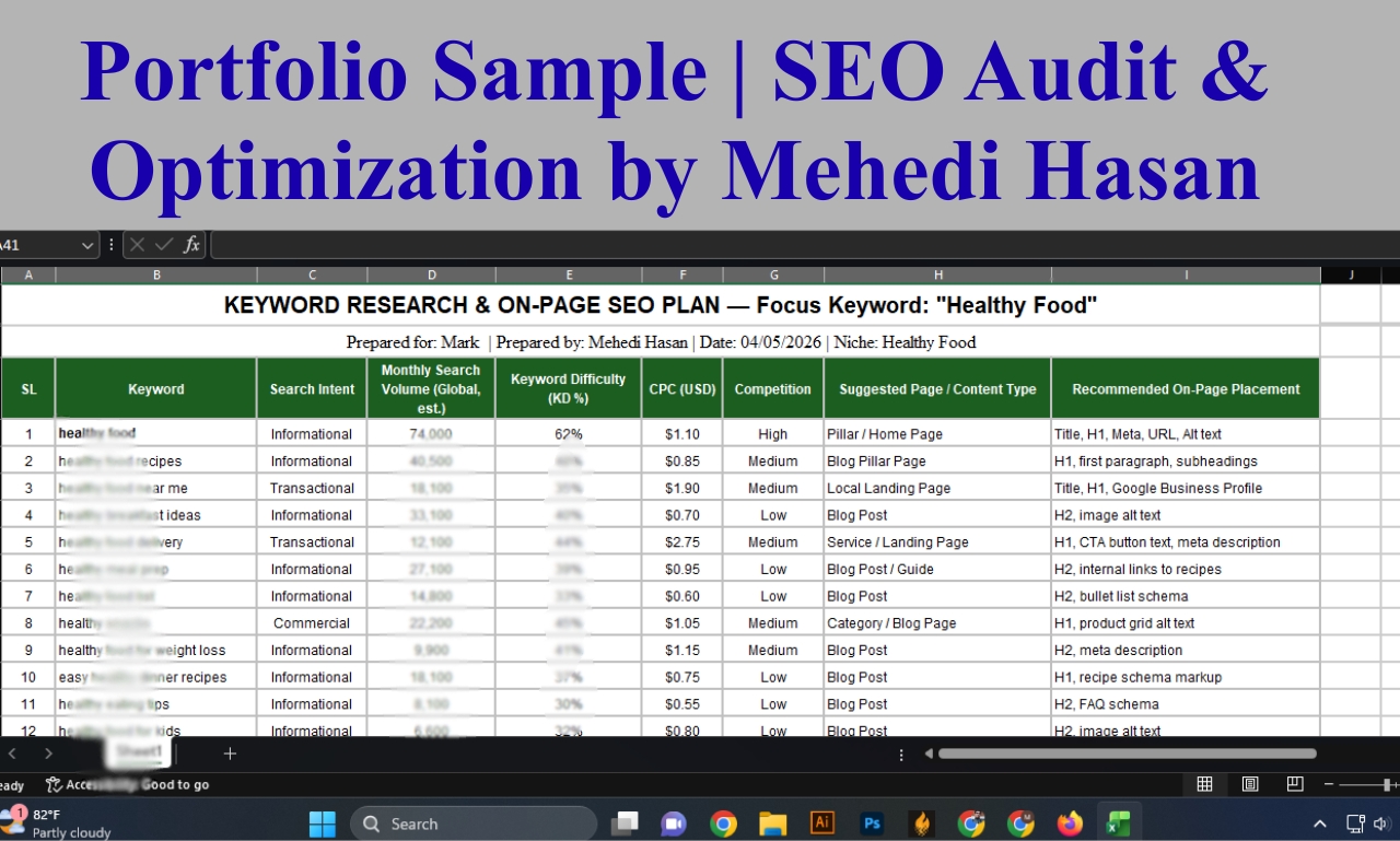 I will do WordPress on page and technical SEO using Rank Math or Yoast 