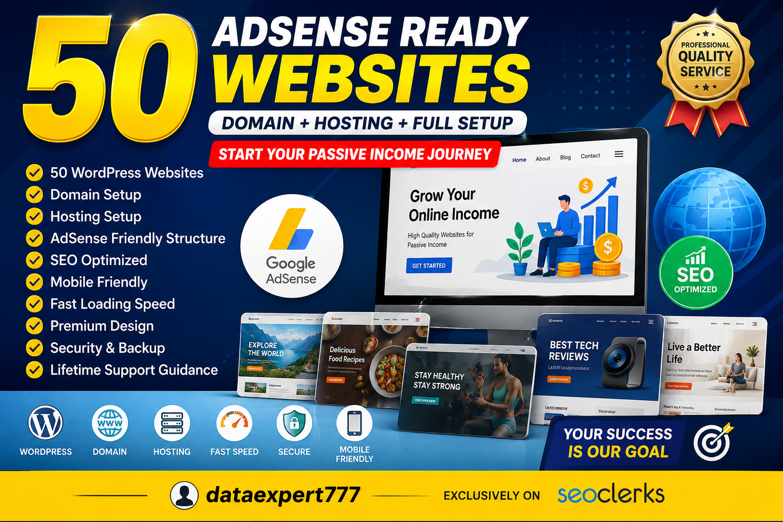I Will Create 50 AdSense Ready Websites with Domain, ...