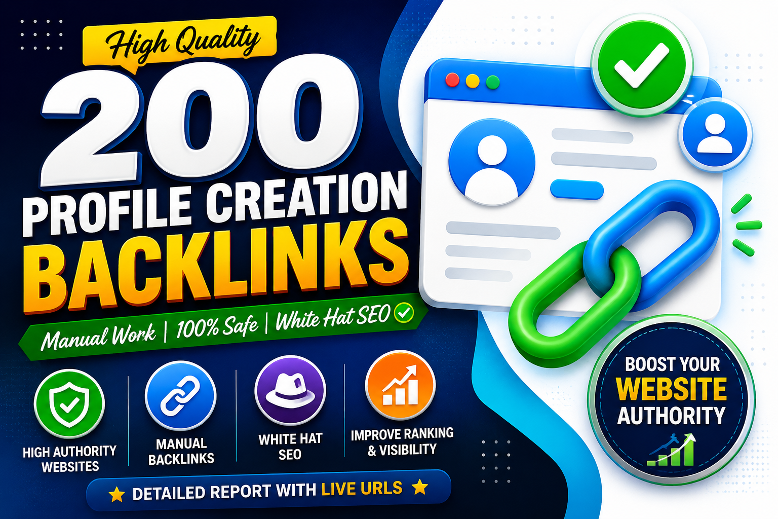 I Will Create 200 High-Quality Manual Profile Backlinks for SEO Growth