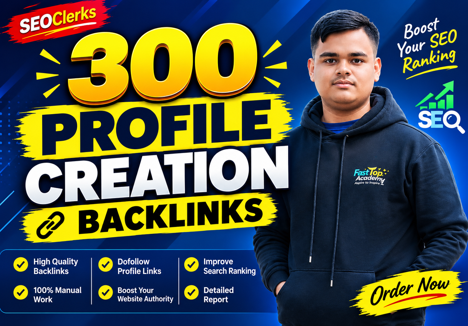 High Quality Profile Creation Backlinks 300 for SEO