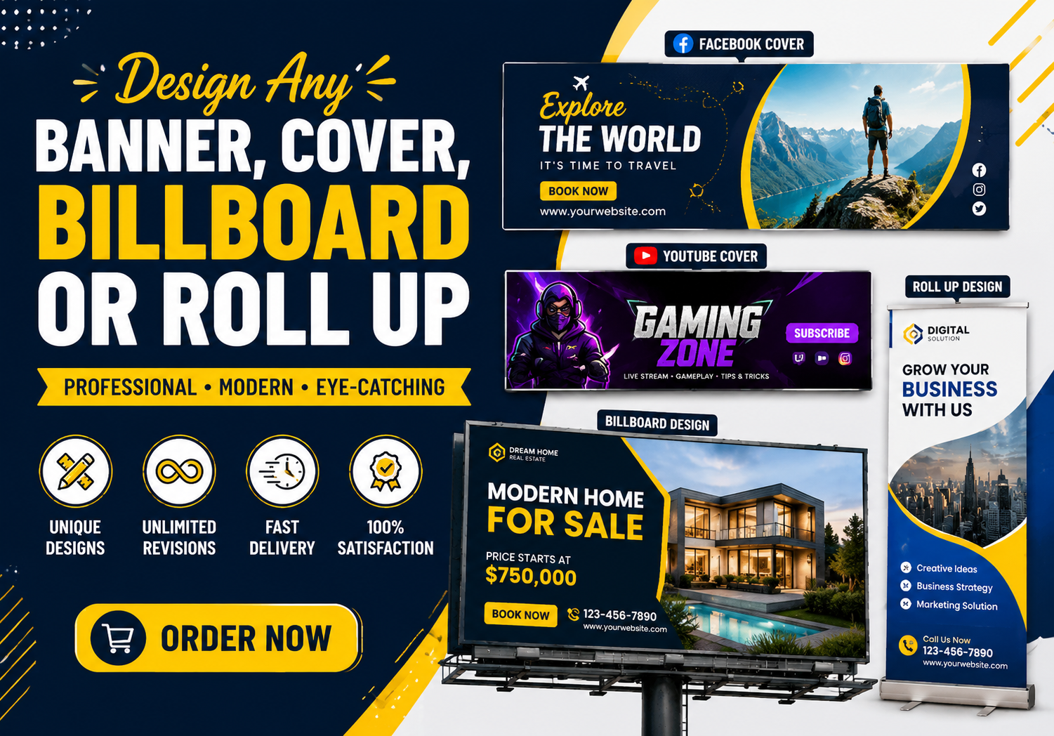 I will design modern banners All types 