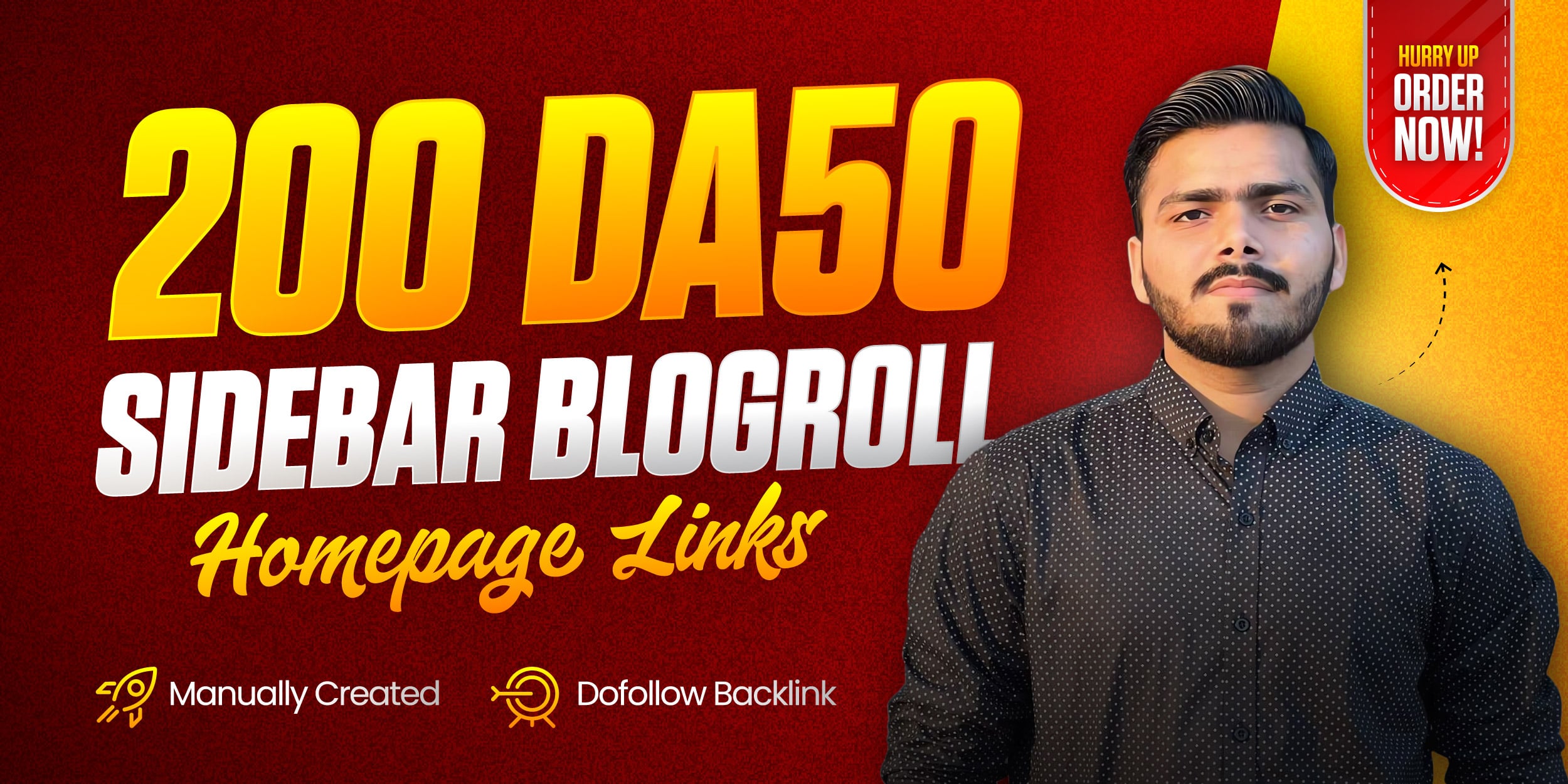 Manually Create 200 DA 50+ Sidebar Blogroll Homepage Dofollow Backlinks