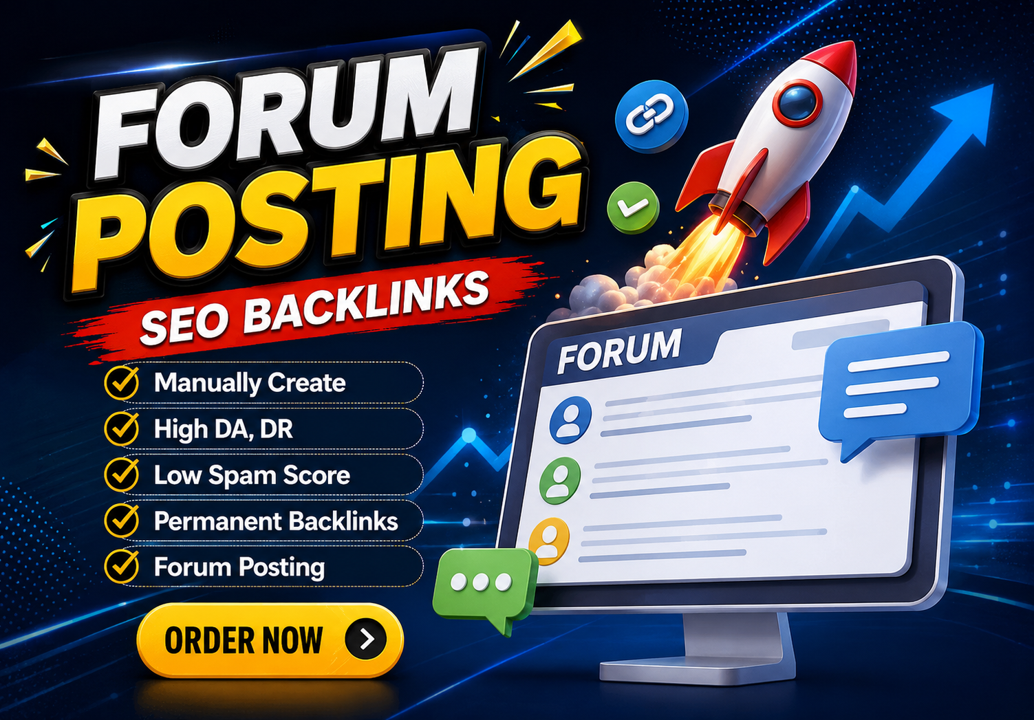 I Will Create 100 DA Forum Posting Backlinks for Bett...