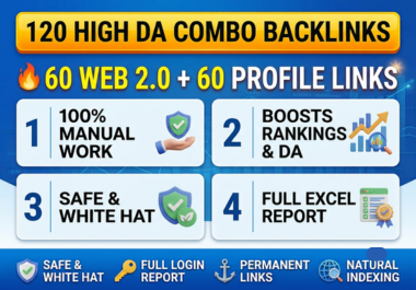 I Will Build 120 High DA Backlinks DA90 TO DA70, web 2.0 backlinks, profile backlinks