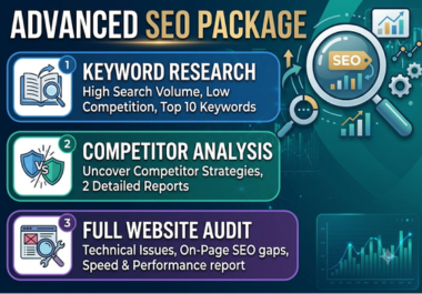 will deliver High Traffic Keyword Research, Competitor Analysis plus Website Audit Report