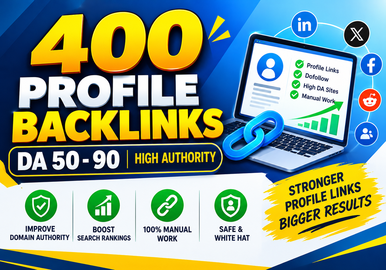 I will build 400 high DA manual profile backlinks for agencies and resellers