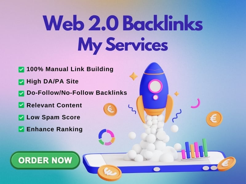 Create 50 High DA Web 2.0 Backlinks for SEO Ranking