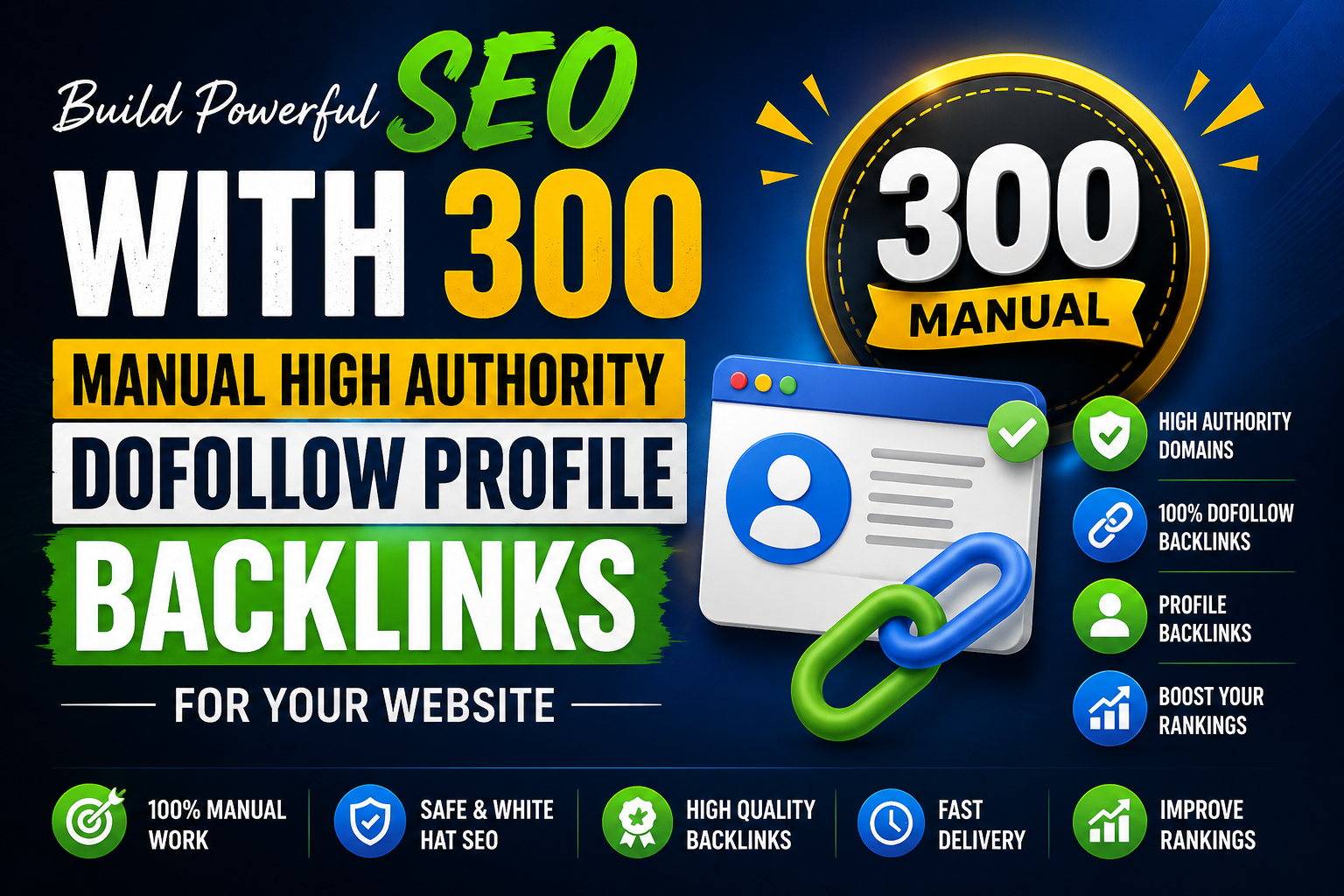 Build Powerful SEO with 300 Manual High Authority Dof...