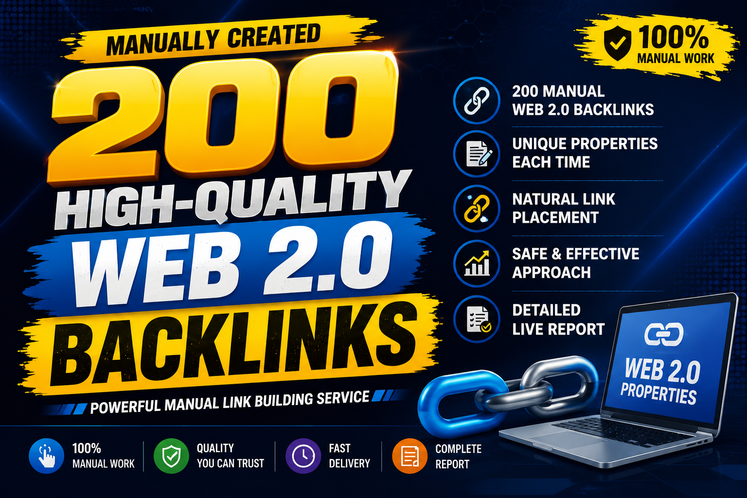 200 Manually Created High-Quality Web 2.0 Backlinks