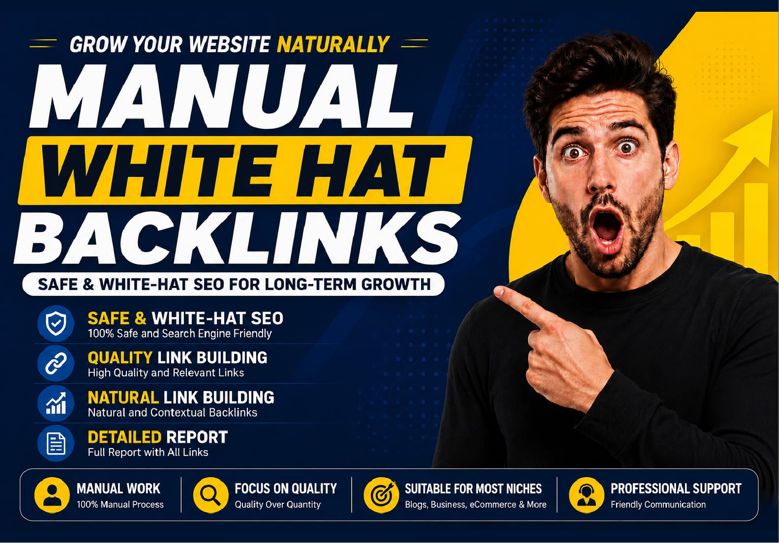 I will provide manual white hat SEO link building for...