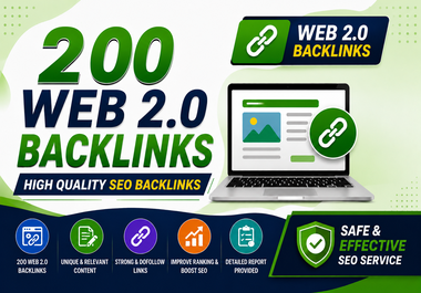 I Will Build 200 SEO-Friendly Web 2.0 Backlinks for Y...