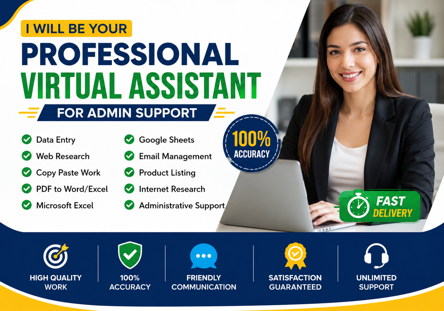 I will be your professional virtual assistant for adm...