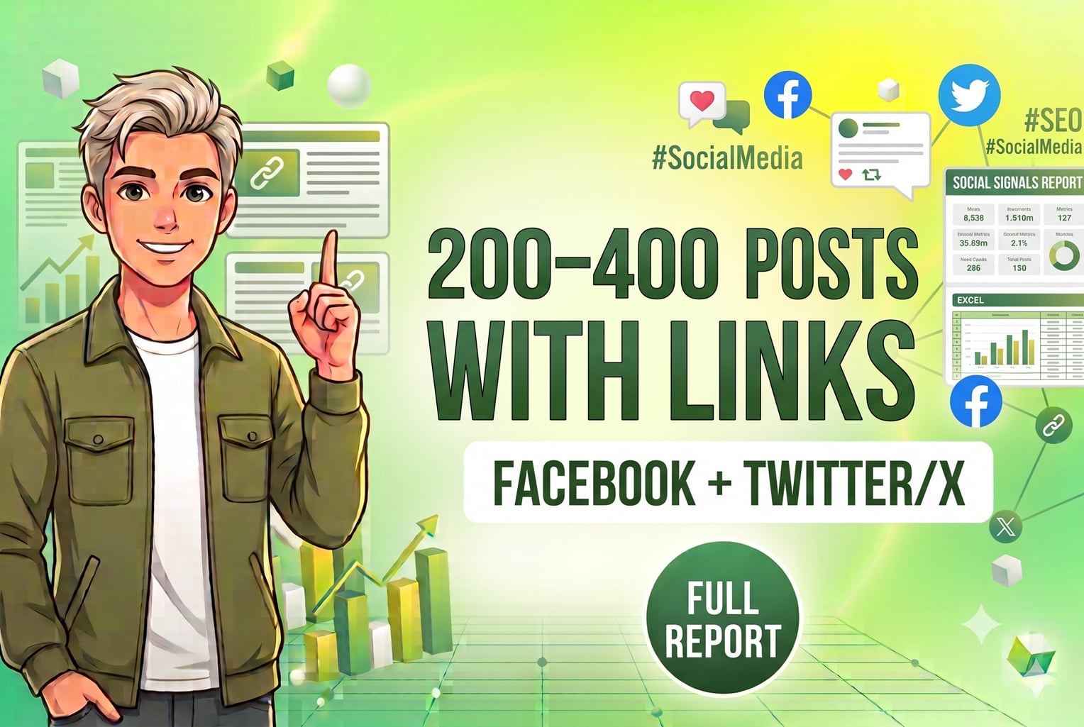 Place posts with 200 links in profile accounts. Full Report