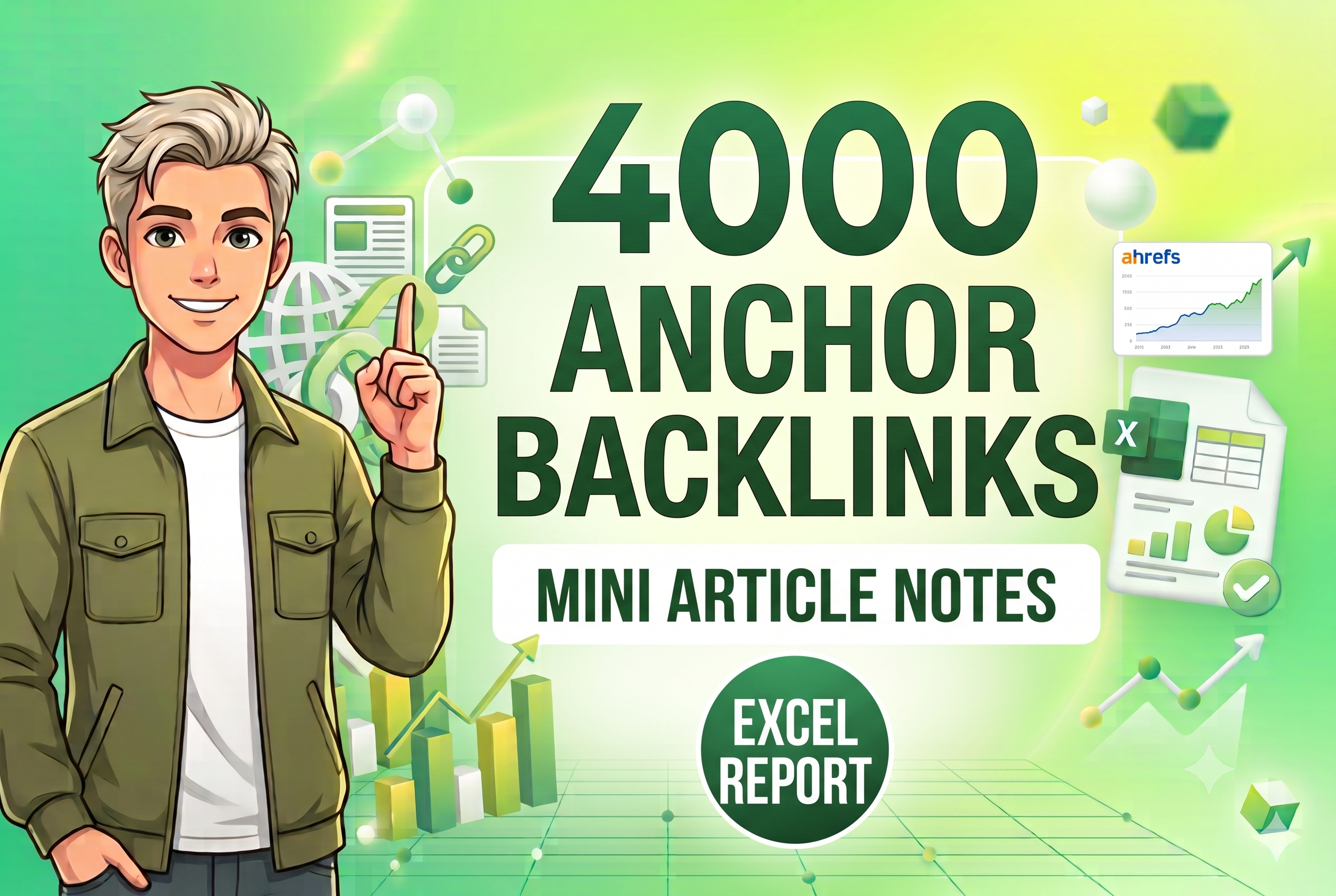 I will place 4000 anchor backlinks in mini article notes. Excel report