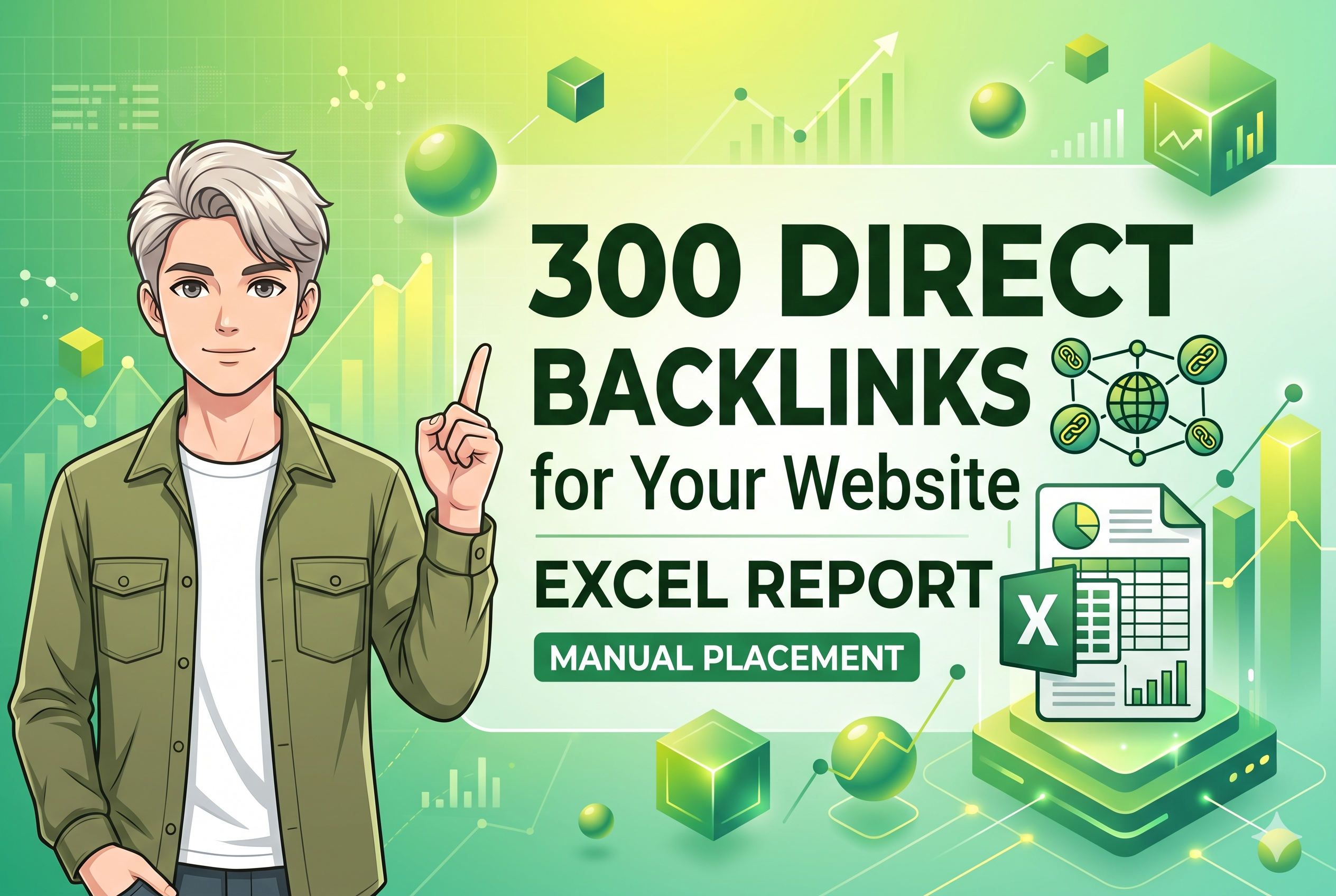 I will place 300 direct backlinks to your website wit...