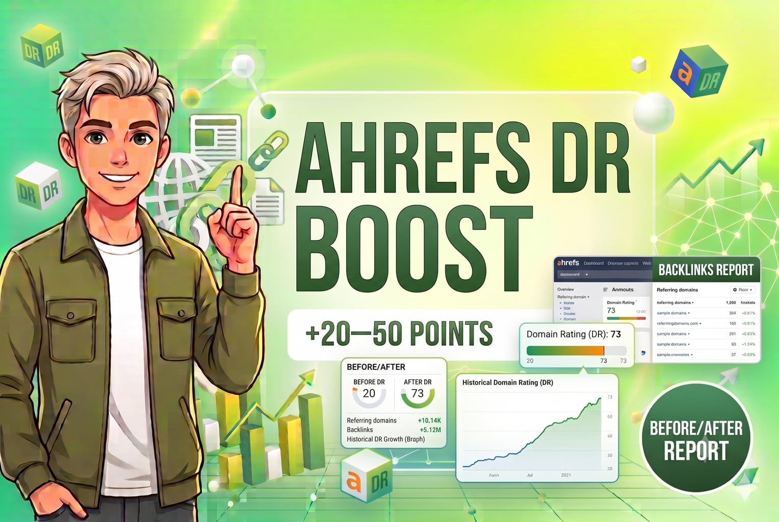 I will increase Ahrefs Domain Rating by 20-50 points