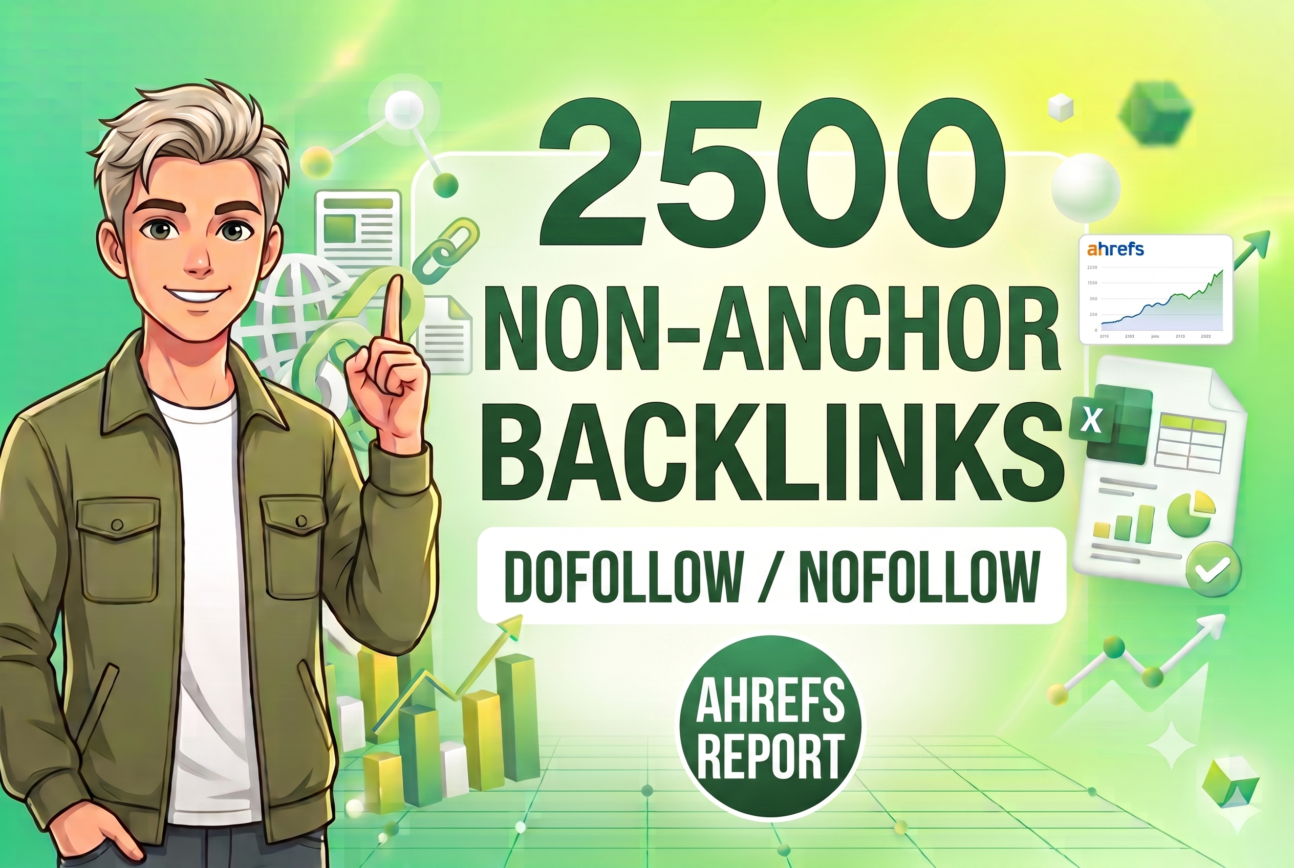 2500 non-anchor backlinks with an Ahrefs report