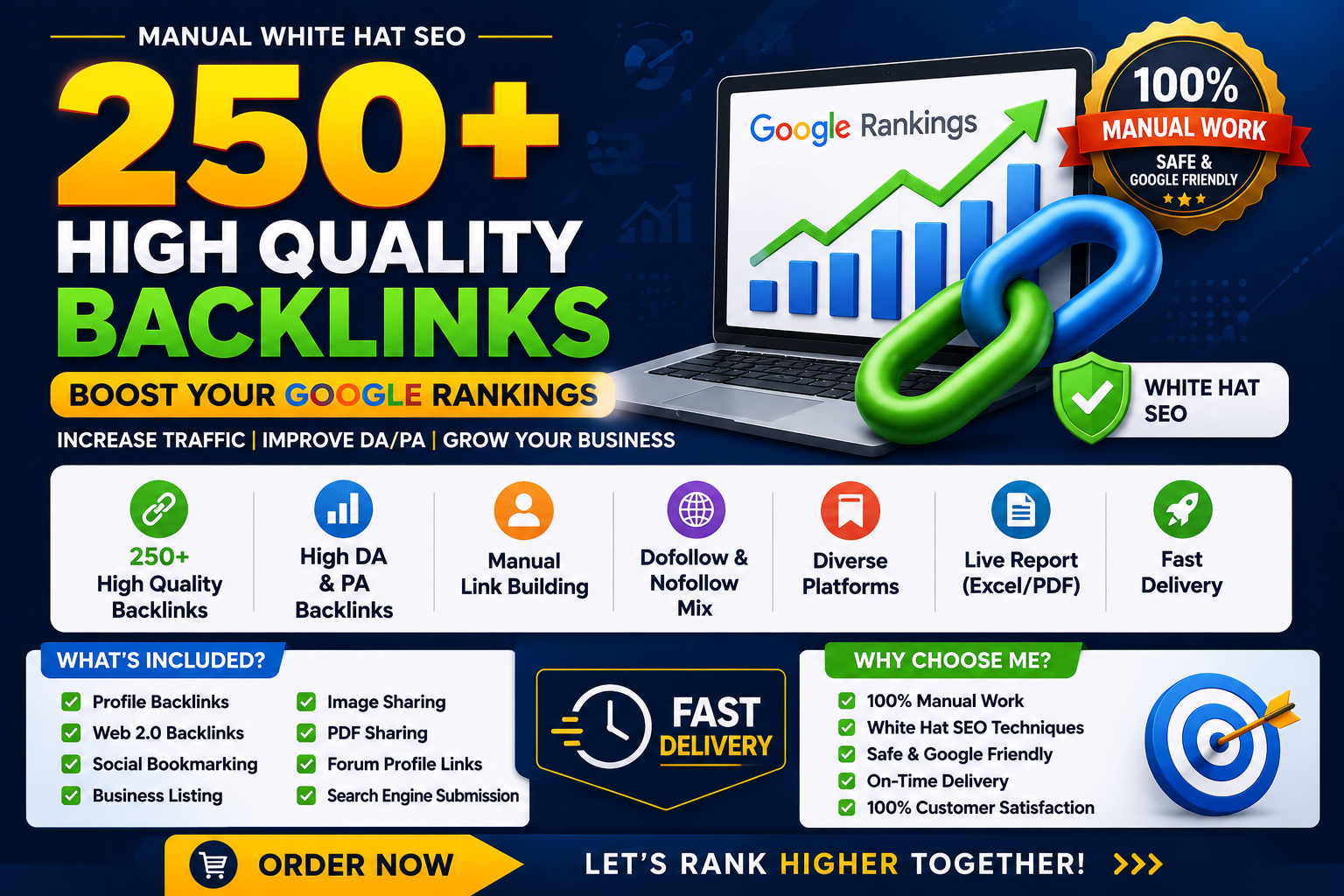 I Will Create 250+ High Quality Manual SEO Backlink Boost Google Rank