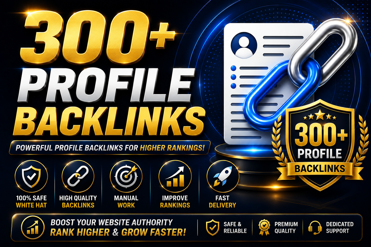 I Will Create 300+ high Authority Manual Profile Back...