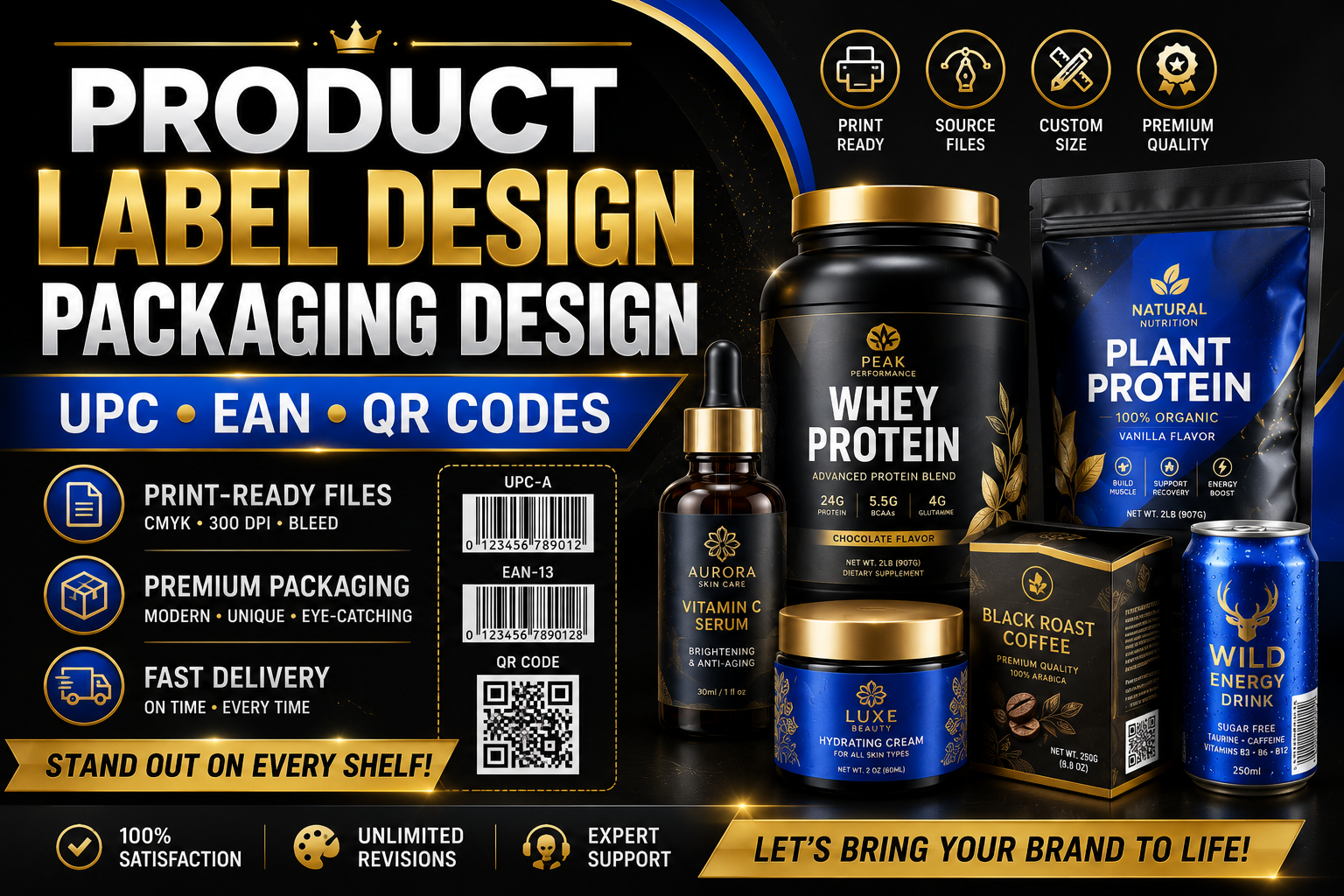 I Will Design Product Labels, Packaging, UPC, EAN, QR Codes, and Barcodes