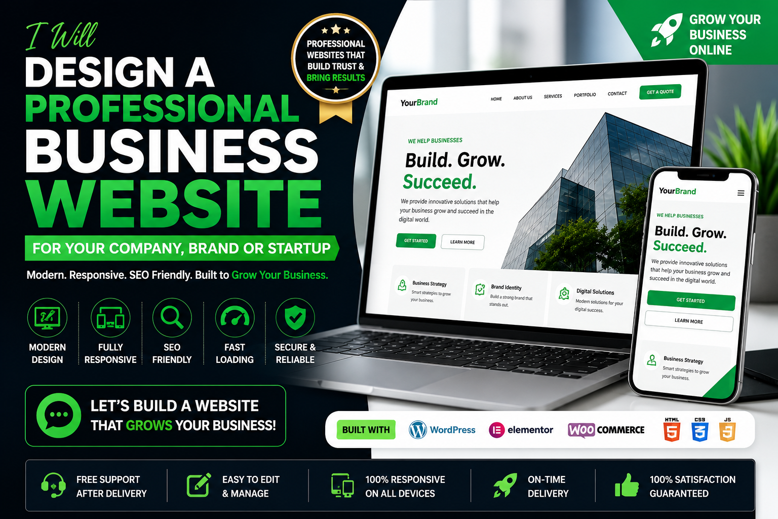 I Will Design a Professional Business Website for Your Company, Brand or Startup